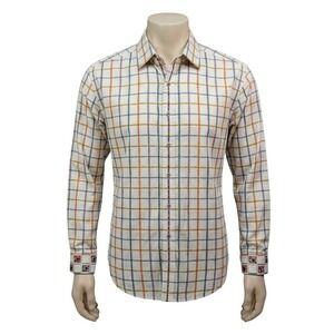 Robert Graham Mens XL Long Sleeve Button Down Shirt Multicolor Grid Plaid Cotton